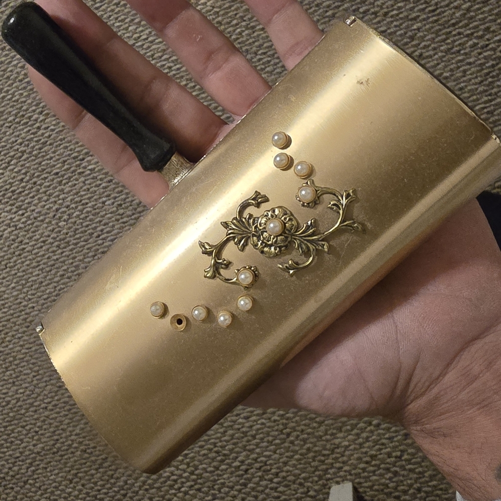 Vintage Lint Brush Jameco Metal Product Co NY Table Brush Brass Vintage.